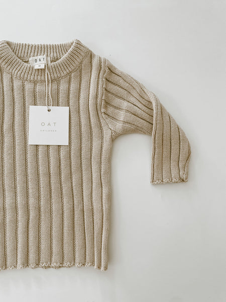 Ribbed Knit Sweater 'Oat' – Little Troupe